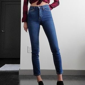 Re/Done High Rise Ankle Crop Jeans NWT